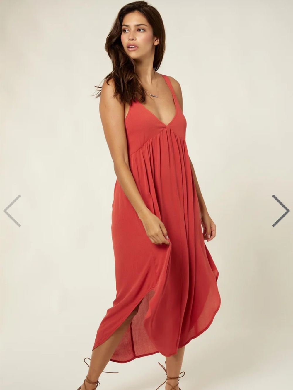 O'Neill xs V-Neck Midi Dress with tie back